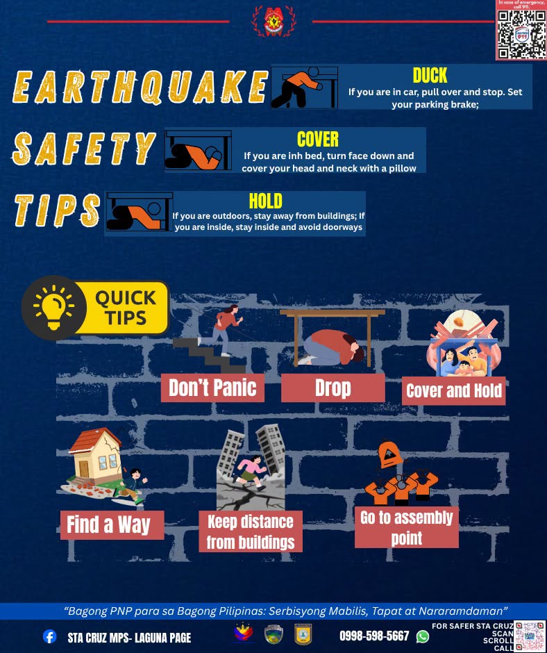 EARTHQUAKE SAFETY TIPS